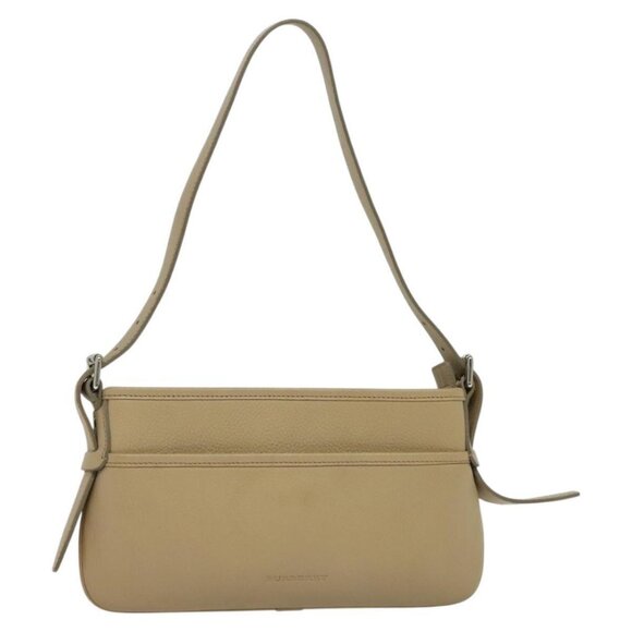 BURBERRY Shoulder Bag Leather Beige Auth am7618 - Picture 1 of 16